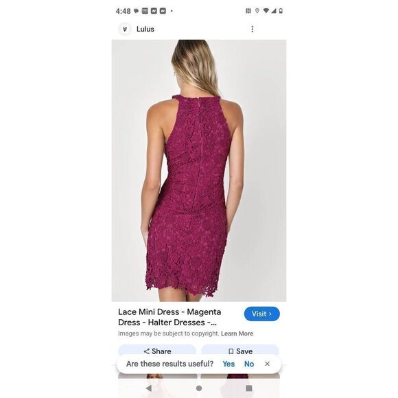 Lulus Womens Dress Sz Medium Love Poem Magenta Lace Mini Wedding Formal Whimsy - Picture 3 of 12